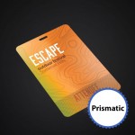 Custom 3 3/4 x 5 1/2 Prem Event Badge-Prismatic