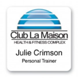 Customized Full Color Name Badge w/ Personalization (2"X2") Square  Customized Full Color Name Badge w/ Personalization (2"X2") Square