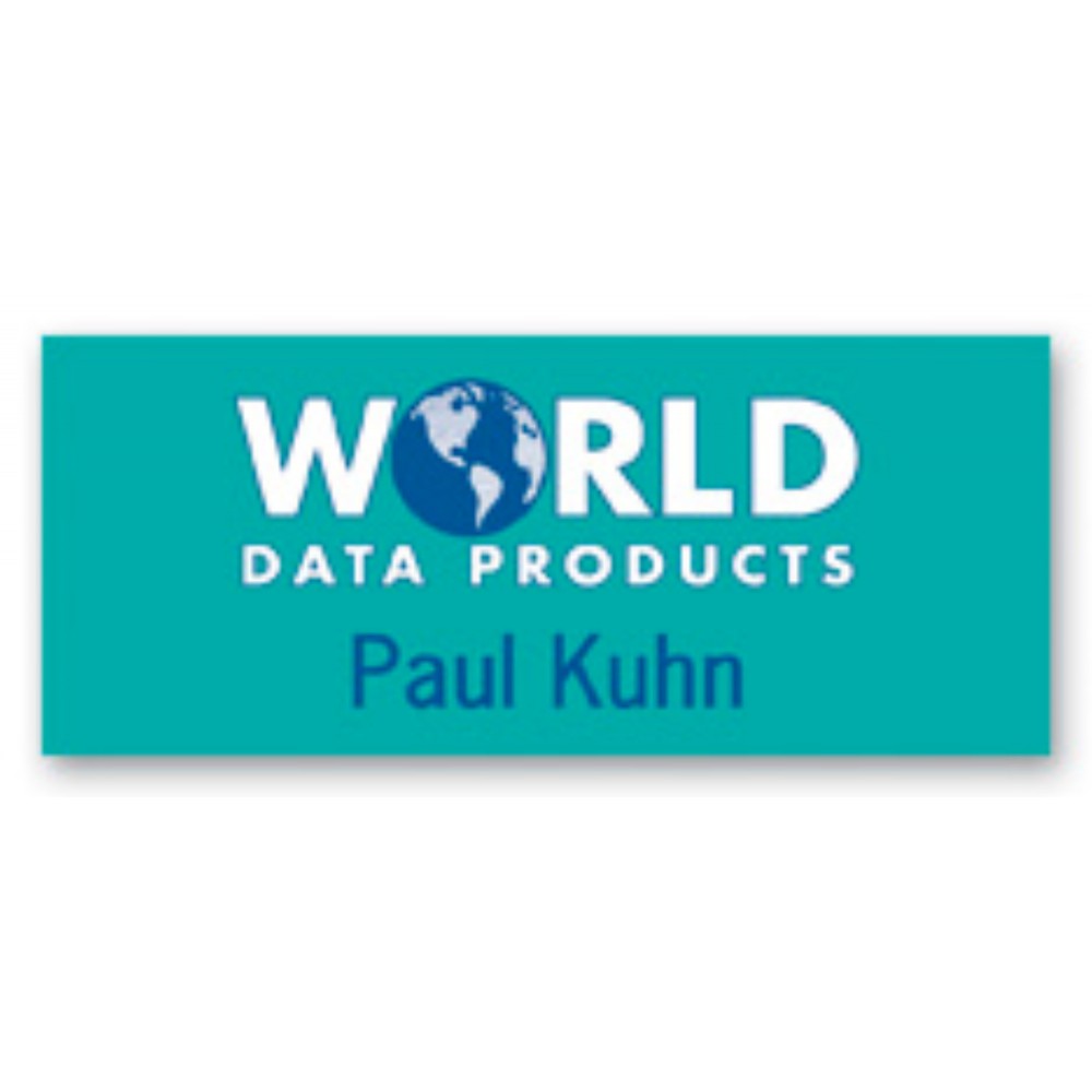Name Badge W/Personalization (1.25"X3") Rectangle with Logo
