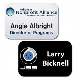 Athena Aluminum Personalized Metal Name Badge (2"x3") with Logo