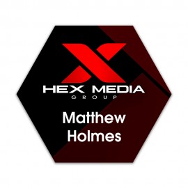 Laminated Personalized Name Badge (3.75"x4.25") Hexagon with Logo