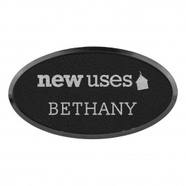 Custom Leatherette Oval Framed Badge 1.5"X3"