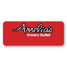 Poly Badge (1"x2.5") Rectangle with Logo  Poly Badge (1"x2.5") Rectangle with Logo
