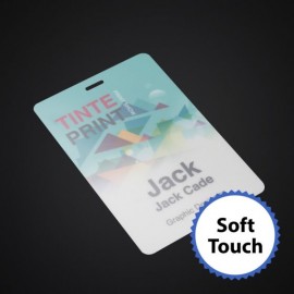 3 3/4 x 5 1/2 Prem Event Badge-Soft Touch with Logo