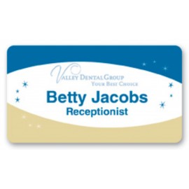 Full Color Name Badge w/ Personalization (1.75"X3.125") Rectangle with Logo  Full Color Name Badge w/ Personalization (1.75"X3.125") Rectangle with Logo