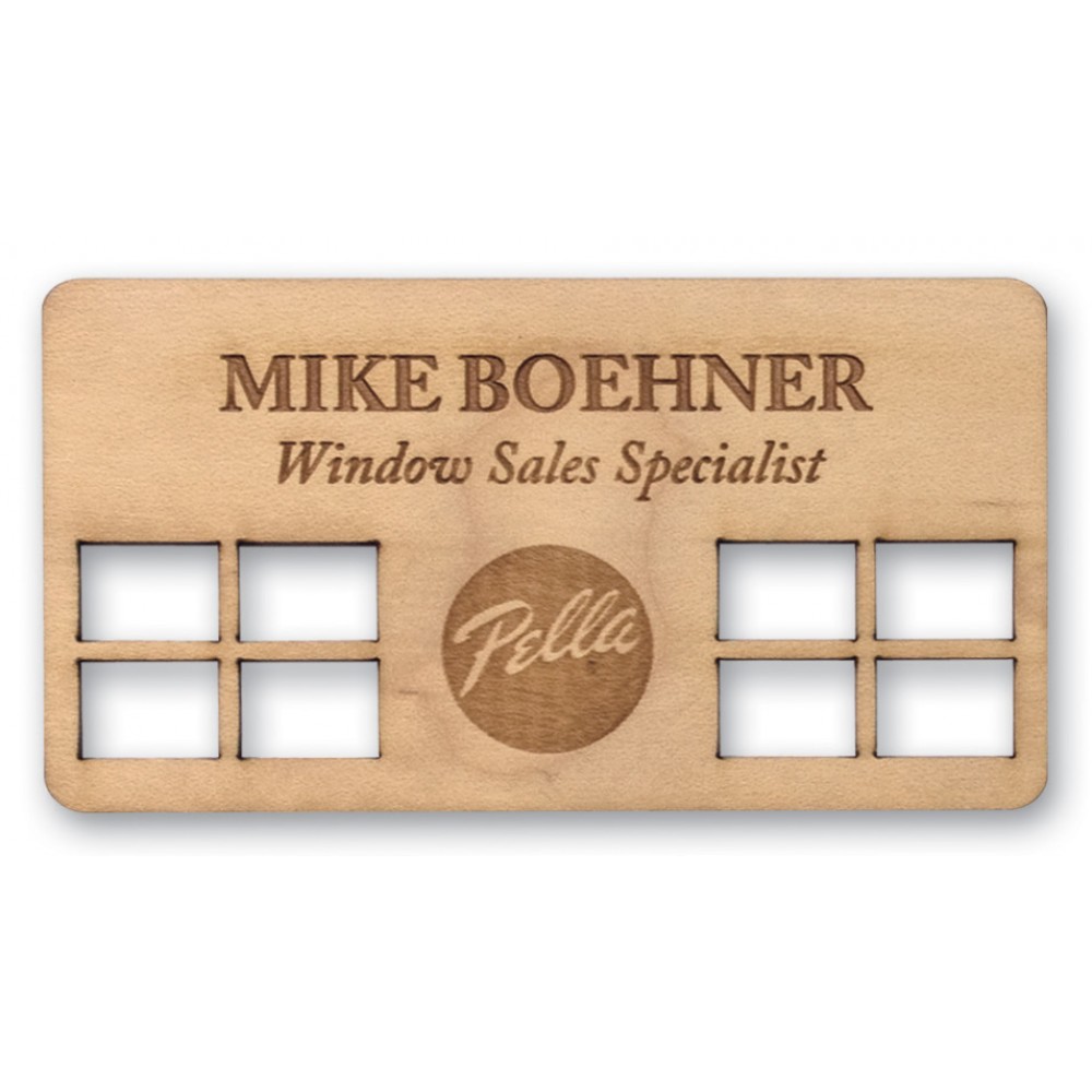 Custom Shape Personalized Wood Badge (1-5 Sq. Inches) with Logo