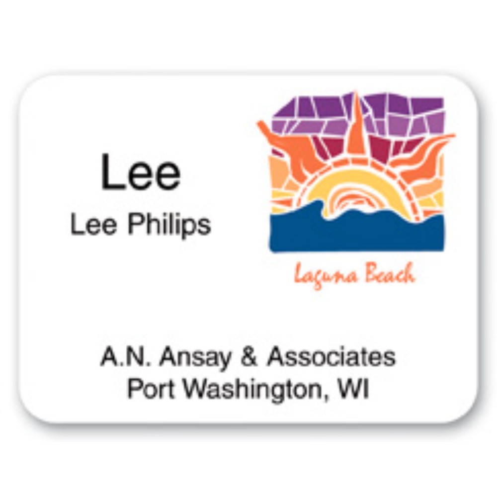 Name Badge W/Personalization (2.375"X3.125") Rectangle with Logo