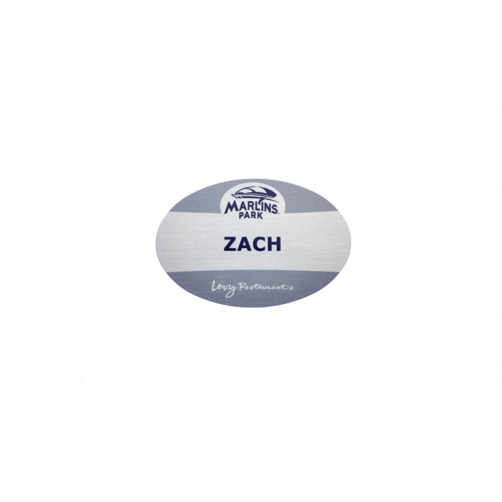 Custom Imprinted Full Color Professional Metal Sublimation Badge -Nickel Silver Aluminum - Oval - USA Made Custom Imprinted Full Color Professional Metal Sublimation Badge -Nickel Silver Aluminum - Oval - USA Made