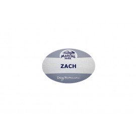 Custom Imprinted Full Color Professional Metal Sublimation Badge -Nickel Silver Aluminum - Oval - USA Made