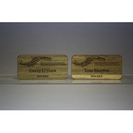 1.5" x 3" - Hardwood Name Tag with Logo