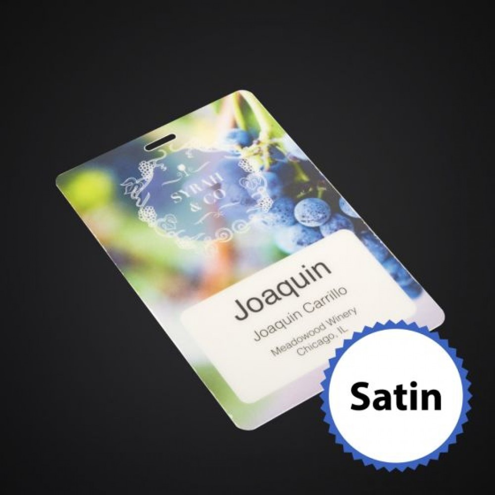 Custom 4-1/4 x 6 Std Event Badge-Satin