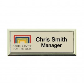 Plastic Framed Badges Square Corners - Personalized 1"X3" (Uv Inkjet & Engraved) with Logo  Plastic Framed Badges Square Corners - Personalized 1"X3" (Uv Inkjet & Engraved) with Logo