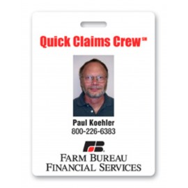 USA Made Tamper Evident Photo ID Badge (3"x4") Rectangle with Logo  USA Made Tamper Evident Photo ID Badge (3"x4") Rectangle with Logo