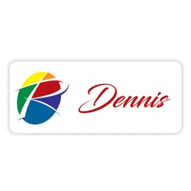 Uv Imprint Spectrum Badges With Personalization 1.25"X3" with Logo