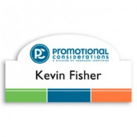 Laminated Personalized Name Badge (1.625x3") Rectangle w/Oval Bump with Logo  Laminated Personalized Name Badge (1.625x3") Rectangle w/Oval Bump with Logo