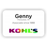Promotional Name Badge w/Full Color Imprint & Personalization, Laminated