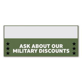 USA Made Synthetic Paper Badge Ribbon Full-Color (1.25"x3") Rectangle with Logo