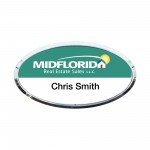 Plastic Framed Badges Oval - Personalized 1.5"X3" (Uv Inkjet & Engraved) with Logo