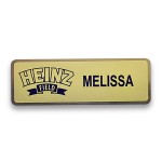 Frosted Full Color Metal Badge - Gold Brass - 1"x3" - USA Made Custom Printed