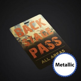 3 3/4 x 5 1/2 Prem Event Badge-Metallic with Logo