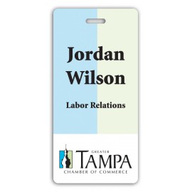 Laminated Personalized Name Badge (4.375x2.125") Rectangle with Logo