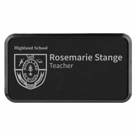 Leatherette Framed Badge 1.5"X3" with Logo