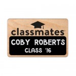 Customized Wood Blackboard Badges (6-10 Sq. Inches) with Logo