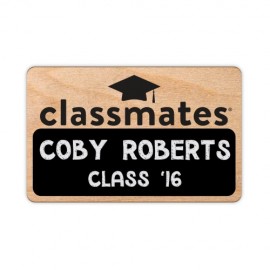 Customized Wood Blackboard Badges (6-10 Sq. Inches) with Logo