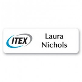Laminated Personalized Name Badge (1"x3") Rectangle with Logo