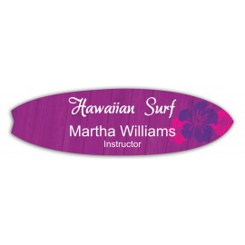 Personalized Name Badge W/Personalization (5.5"X1.625") Surfboard Shape
