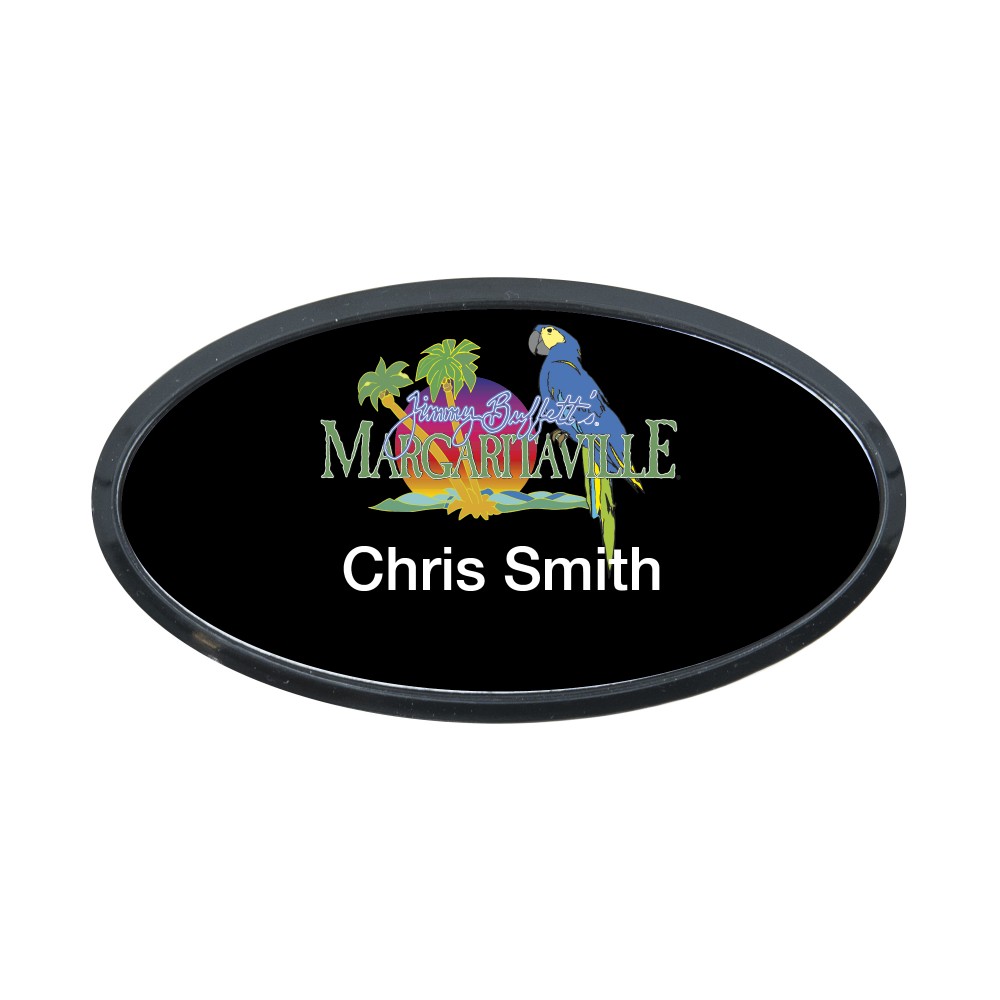 Personalized Plastic Framed Badges - Oval (1.5"X3") (Full Color) Personalized Plastic Framed Badges - Oval (1.5"X3") (Full Color)