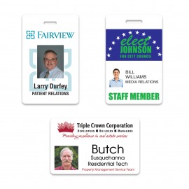 Customized USA Made Tamper Evident Photo ID Badge (2.125"x3.375") Rectangle  Customized USA Made Tamper Evident Photo ID Badge (2.125"x3.375") Rectangle