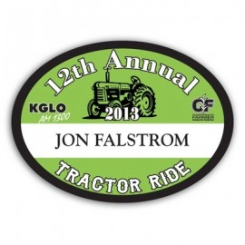 Custom Full Color Name Badge w/ Personalization (2.375x3.125") Oval