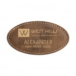 Personalized Leatherette Oval Badge 1.75"X3.25"