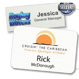 Full Color Plastic Name Tag w/Personalization (3"x1.5") with Logo