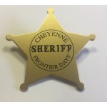 Aluminum 5 Point Star Badge with a screen printed imprint. Made in the USA with Logo