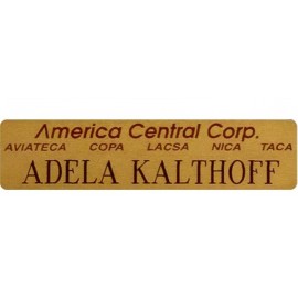 Customized 3" x 3/4" Aluminum Badge w/ rounded corners, pin back attachment and a screen printed imprint. USA  Customized 3" x 3/4" Aluminum Badge w/ rounded corners, pin back attachment and a screen printed imprint. USA