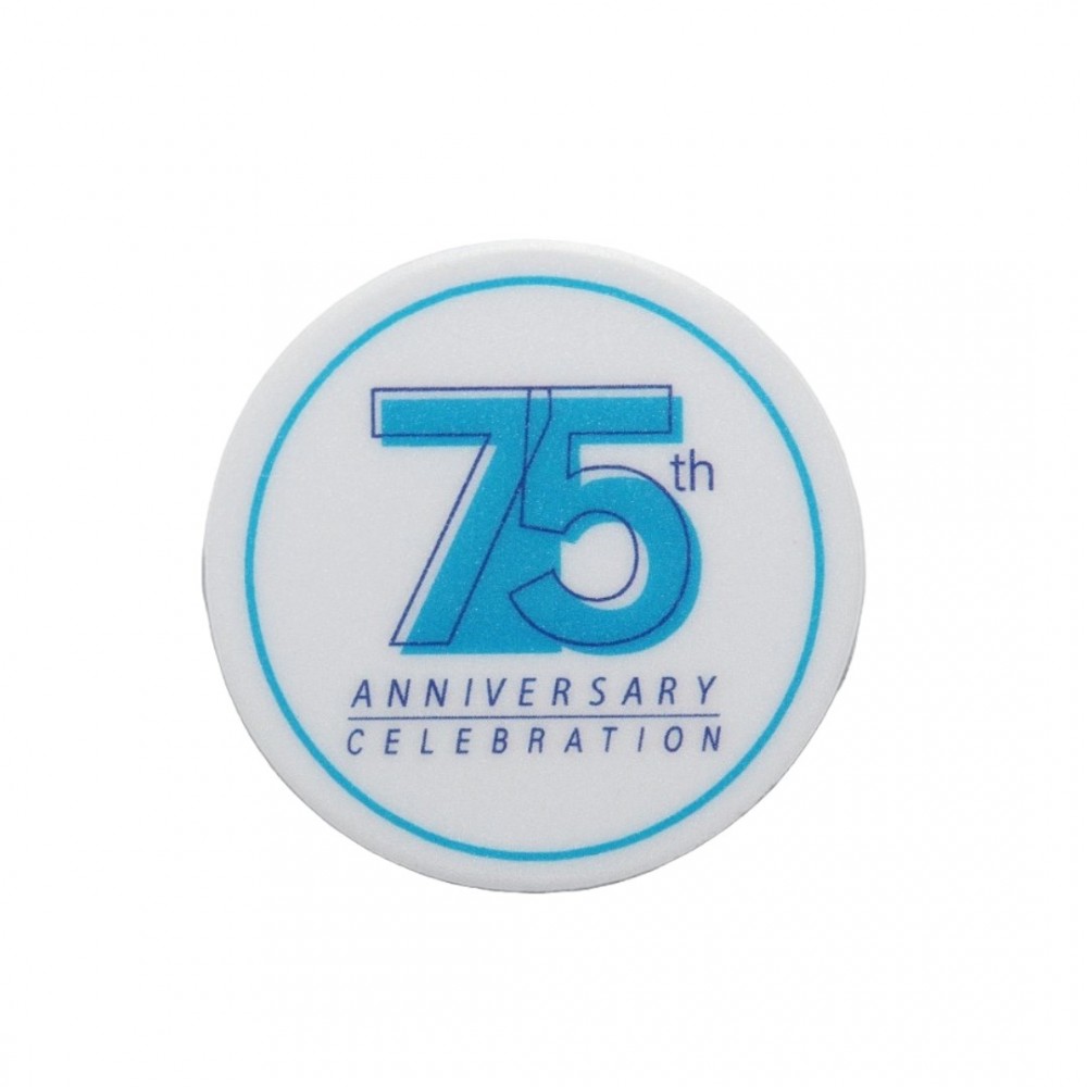 Full Color 50 Mil Digital Full Color Name Badge (2"X2") Circle - No Personalization with Logo