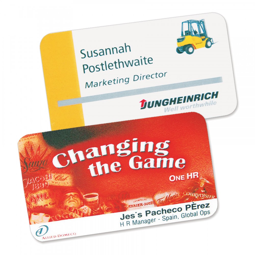 Permanent Event Name Badges with Slot, 2.95" x 2.17" with Logo