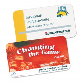 Permanent Event Name Badges with Slot, 2.95" x 2.17" with Logo
