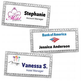 Personalized Rhinestone Metal Name Tag w/ Personalization (3"x1.5")  Personalized Rhinestone Metal Name Tag w/ Personalization (3"x1.5")