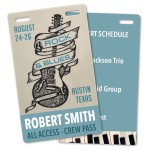 Xpress Permanent Event Name Badges, 3" x 4", 4-Color Front, Blank Back with Logo
