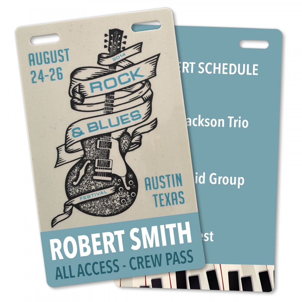 Customized Xpress Permanent Event Name Badges, 3" x 4", 4-Color Front & Back