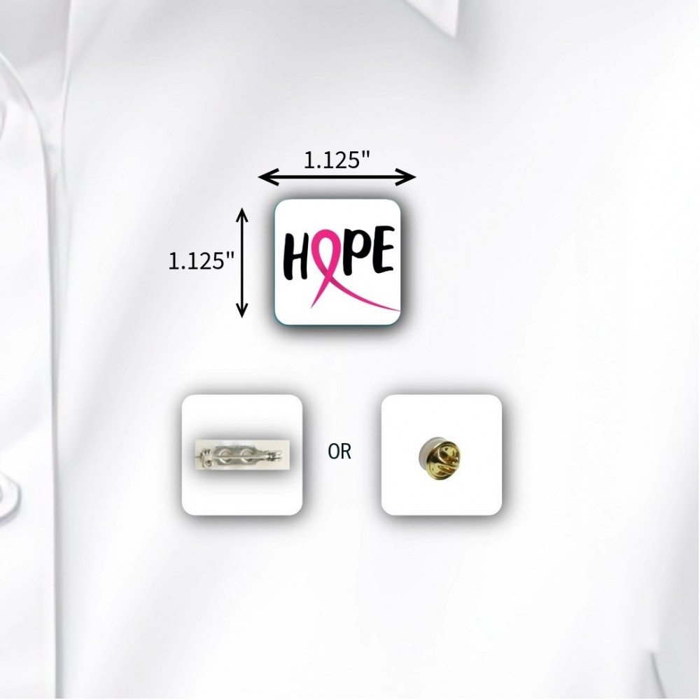 Custom Full Color 50 Mil Name Badge (1.125"X1.125") Square - No Personalization