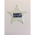 Aluminum 5 Point Star Badge with a Full Color, Sublimated imprint. Made in the USA with Logo