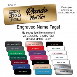 Logo Branded XL Engraved Rectangular Nametag  Logo Branded XL Engraved Rectangular Nametag