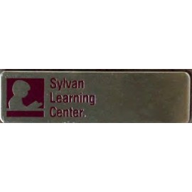 3" x 1" Aluminum Badge w/ rounded corners, pin back and a Die Struck/ Color Filled imprint. USA with Logo  3" x 1" Aluminum Badge w/ rounded corners, pin back and a Die Struck/ Color Filled imprint. USA with Logo