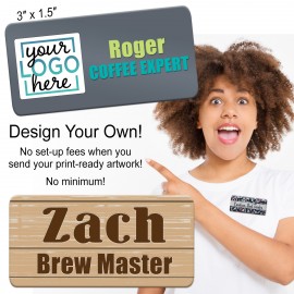 XL Full Color Rectangular Nametag with Logo