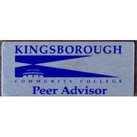 3"x 1.25" Aluminum Badge with a full color, sublimated imprint and a pin back attachment. USA with Logo  3"x 1.25" Aluminum Badge with a full color, sublimated imprint and a pin back attachment. USA with Logo