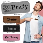 Engraved Leatherette Nametag with Logo
